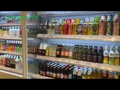 مبرد مفتوح صغير متعدد الأرفف للعرض في السوبر ماركت، نوع التوصيل والتشغيل والتحكم عن بعد