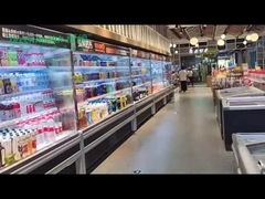 ثلاجة عرض مفتوحة بيضاء محتواة ذاتيا للمشروبات / الحليب 2 متر سعة كبيرة