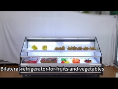 منتجات الفاكهة المتجر العرض مزدوج الجوانب المبرد للأغذية الخضروات سعة كبيرة