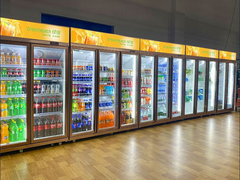 مروحة التبريد الباب المتحرك شاشة مشروبات بارد / سوبر ماركت الثلاجة