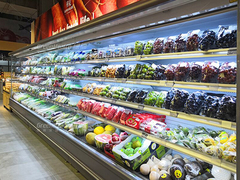 المبرد الأمامي متعدد السطوح مفتوح العرض لتوفير الطاقة في الفواكه والخضروات