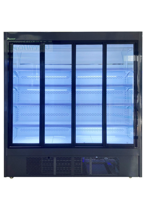 تشغيل صامت ثلاجة باب زجاجي متعدد الطوابق ثلاجة عرض تجارية للمشروبات