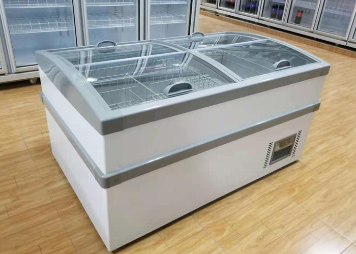 سوبر ماركت باب زجاجي بضائع الثلاجة الصدر الثلاجة المجمدة العرض الغذائي