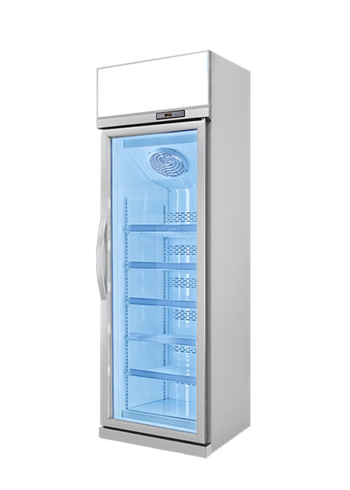 الصحة الخضراء الزجاج الشفاف التجاري الفضة عاكس الثلاجة العلوية الثلاجة