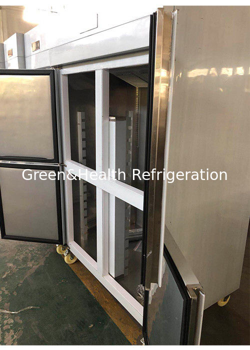 فريزر ستانلس ستيل تجاري بباب واحد مع إذابة تلقائية وإضاءة LED لمطابخ المطاعم