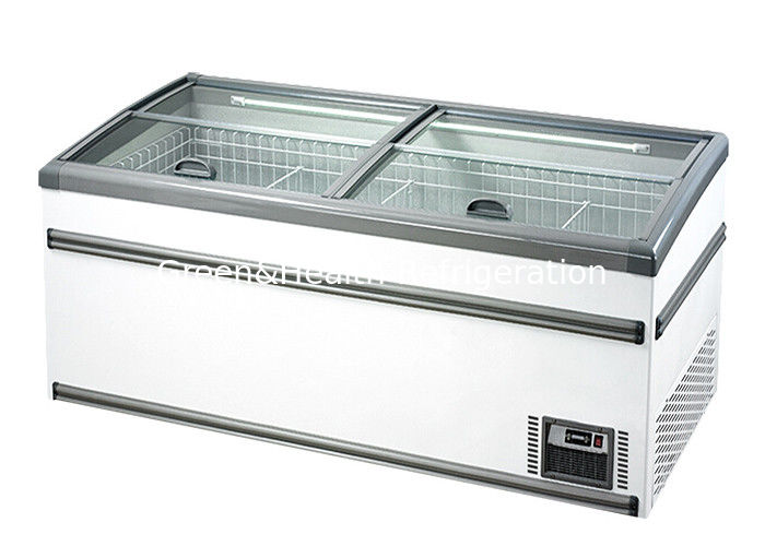 مجمد جزيرة تجارية مع 1040L سعة إزالة الجليد التلقائي و R290 المبرد لعرض السوبر ماركت