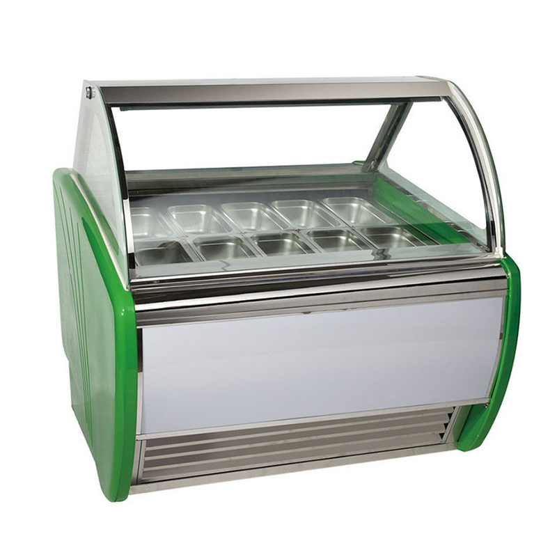 عرض Green Health 12 Pan Ice Cream Freezer لمتجر الوجبات الخفيفة CE Rohs