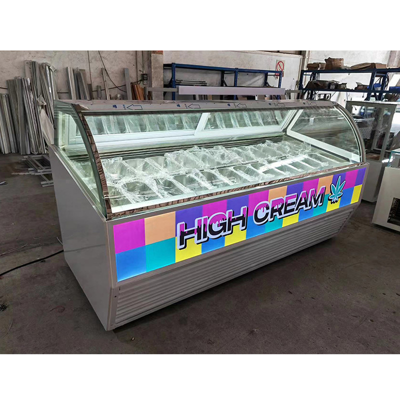عرض Green Health 12 Pan Ice Cream Freezer لمتجر الوجبات الخفيفة CE Rohs