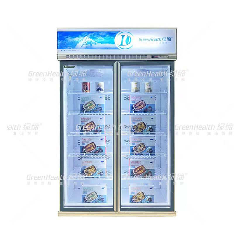 مُجمد تجاري متغير التردد مرتفع ذو بابين مع تبريد المروحة و LED