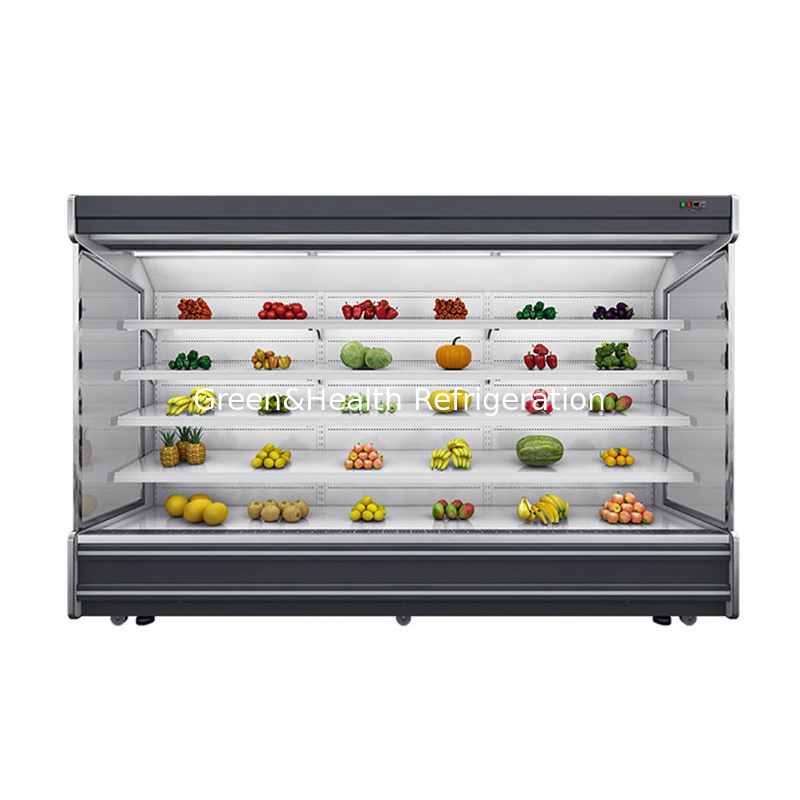 الستار الليلي Multideck Open Chiller Supermarket Showcase للشرب والزبادي