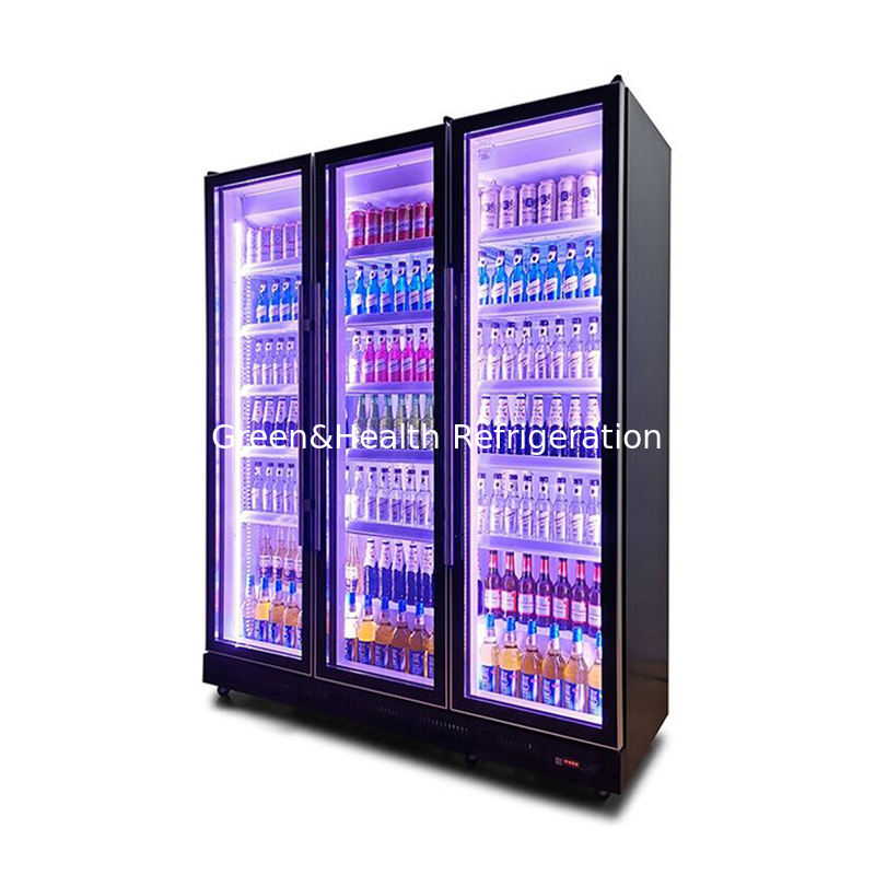 الباب المتأرجح مشروبات الكحول العرض المجمد مع R290 المبرد والزجاج منخفض E