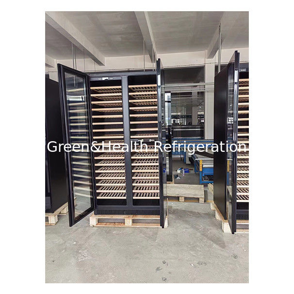 شهادة ETL باب واحد / باب مزدوج خشب الخشب الرف الباب الزجاجي ثلاجة تخزين النبيذ الأحمر