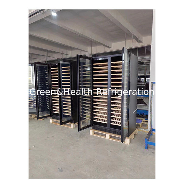 شهادة ETL باب واحد / باب مزدوج خشب الخشب الرف الباب الزجاجي ثلاجة تخزين النبيذ الأحمر