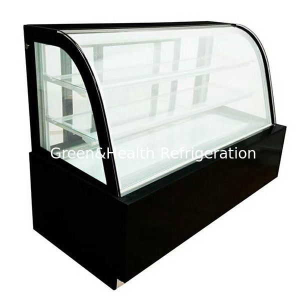 ثلاجة عرض الكعك من الزجاج المقاوم للصدأ مع رفوف متعددة للاستخدام التجاري