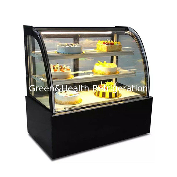 ثلاجة عرض الكعك من الزجاج المقاوم للصدأ مع رفوف متعددة للاستخدام التجاري