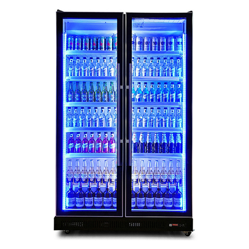 سوبر ماركت تجاري باب زجاجي مزدوج أضواء LED قابلة للتعديل