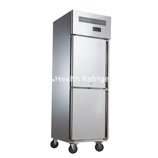 مجمد مطبخ عمودي من الفولاذ المقاوم للصدأ تجاري بطول 1480mm ومحرك مروحة التبريد الديناميكي
