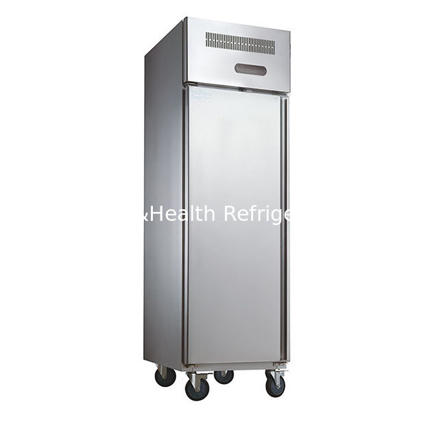 مجمد مطبخ عمودي من الفولاذ المقاوم للصدأ تجاري بطول 1480mm ومحرك مروحة التبريد الديناميكي