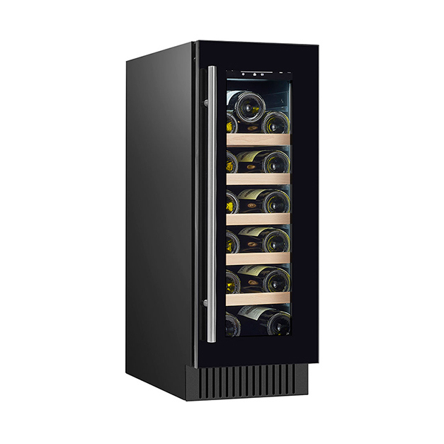 شهادة ETL أبواب واحدة عمودية 18 زجاجة النبيذ الأحمر التخزين المبرد عرض التجميد
