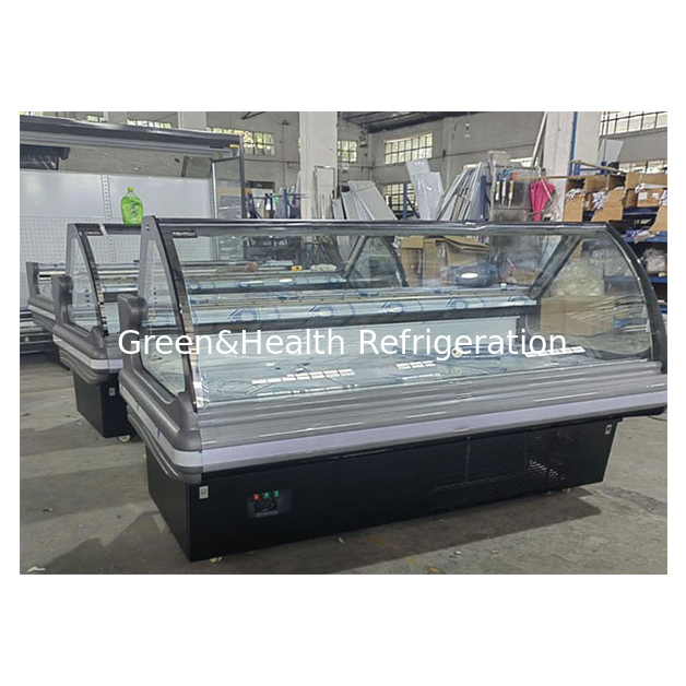 هيكل من الفولاذ المقاوم للصدأ التجاري مُجمد العرض التجاري مع زجاج رفع ونظام تبريد ديناميكي