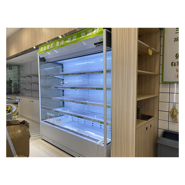 Supermarket/Store Multiple Shelves Fruit And Vegetable Storage Right Angle Open Freezer