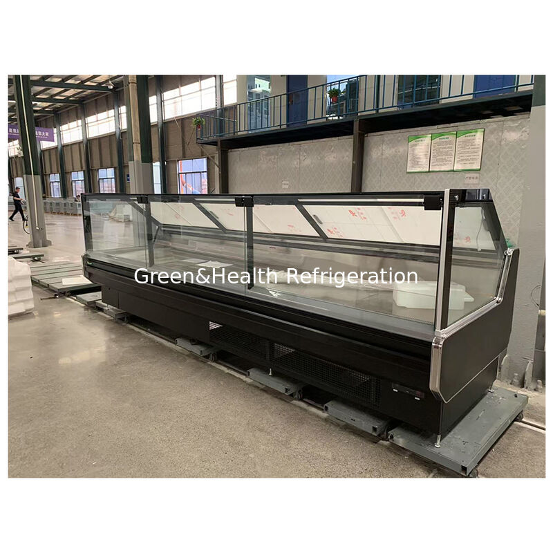 تصميم التبريد السوبر ماركت ثابت مع جهاز تبخير خدمة الجاذبية عداد اللحوم