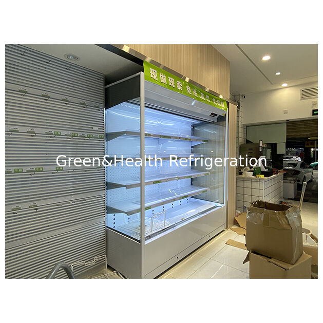 Supermarket Right Angled Multi-Layer Built-In Imported Compressor Open Storage Display Freezer