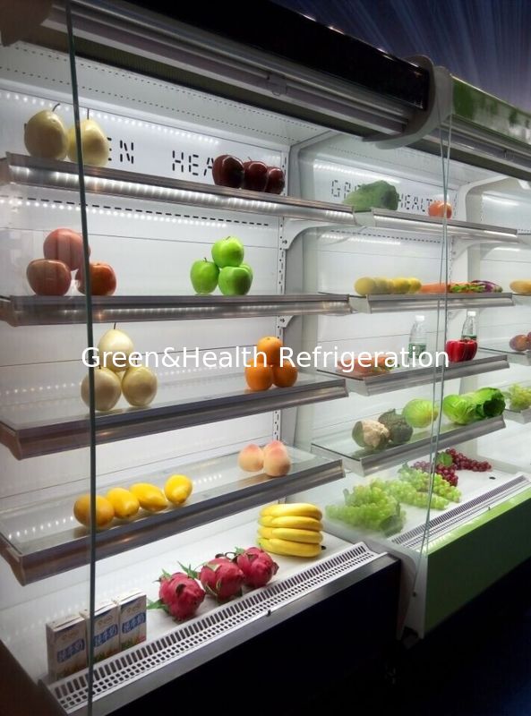 متجر الرف القابل للتعديل Multideck Open Chiller مع DANFOSS R404a / R134 Compressor