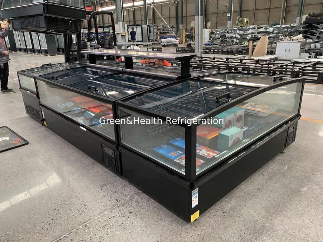 Supermarket Energy Saving Frozen Food Combined Commercial Display Freezer Chest Freezer With Automatic Defrost