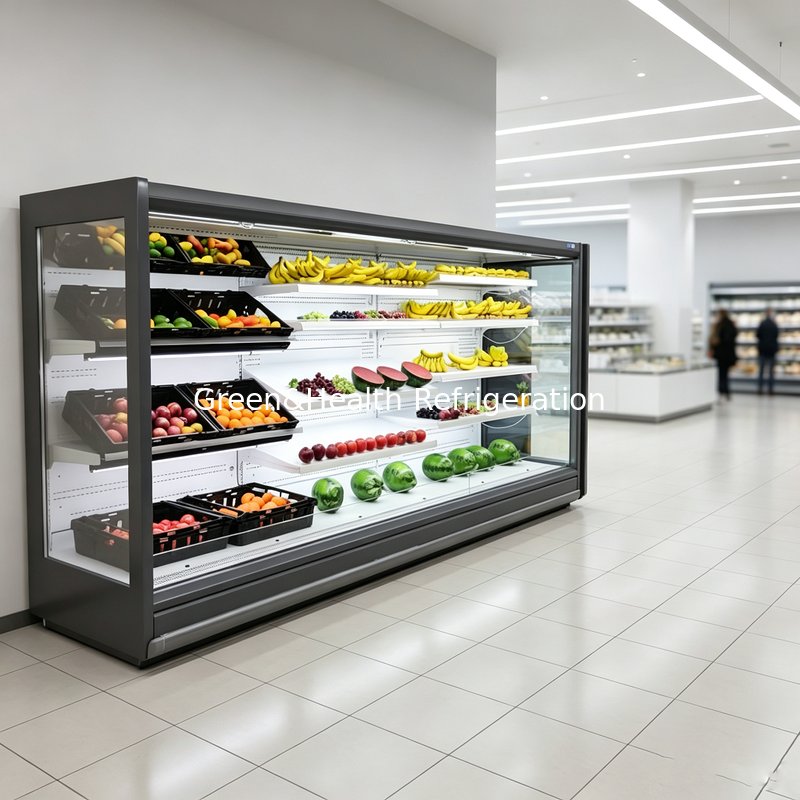 Black Commercial Display Freezers Refrigerator Showcase for Butchery Shop Meat Products