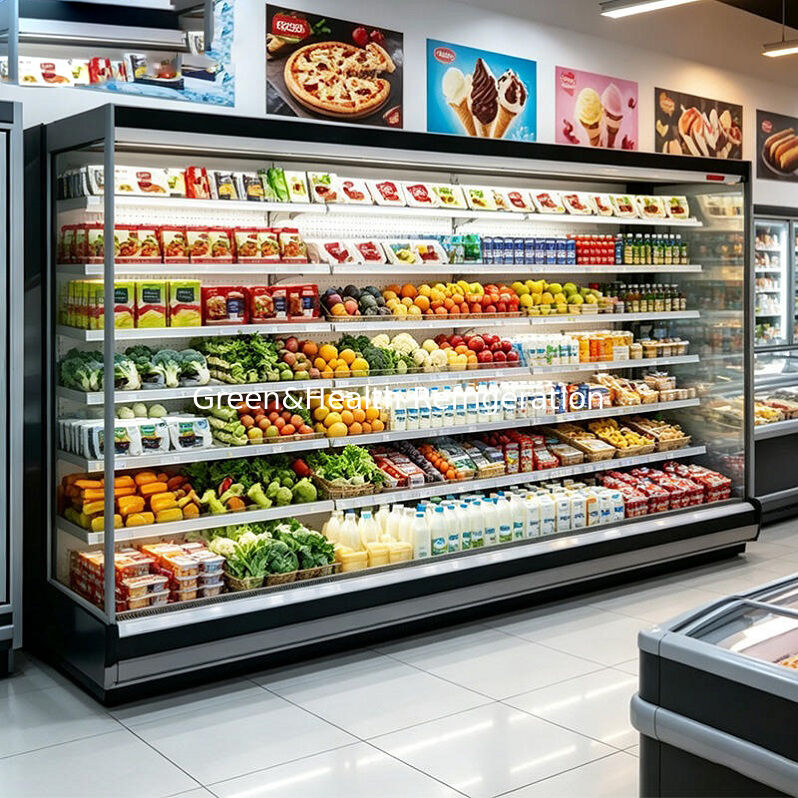 Black Commercial Display Freezers Refrigerator Showcase for Butchery Shop Meat Products