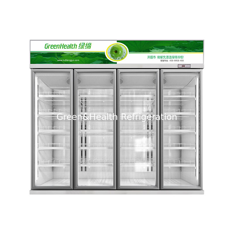 ثلاجة مشروبات غازية تجارية GreenHealth LG-1000W بثلاثة أبواب، وحدة علوية، 0-10 درجة مئوية