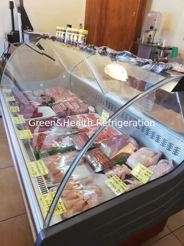 2 ~ 8 ℃ اللحوم الطازجة Deli عرض الثلاجة ديناميكية التبريد حسب الطلب اللون