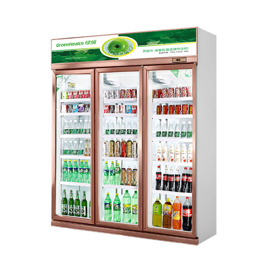 المشروبات التجارية برودة عرض عالية الجودة زجاج الباب معدات التبريد