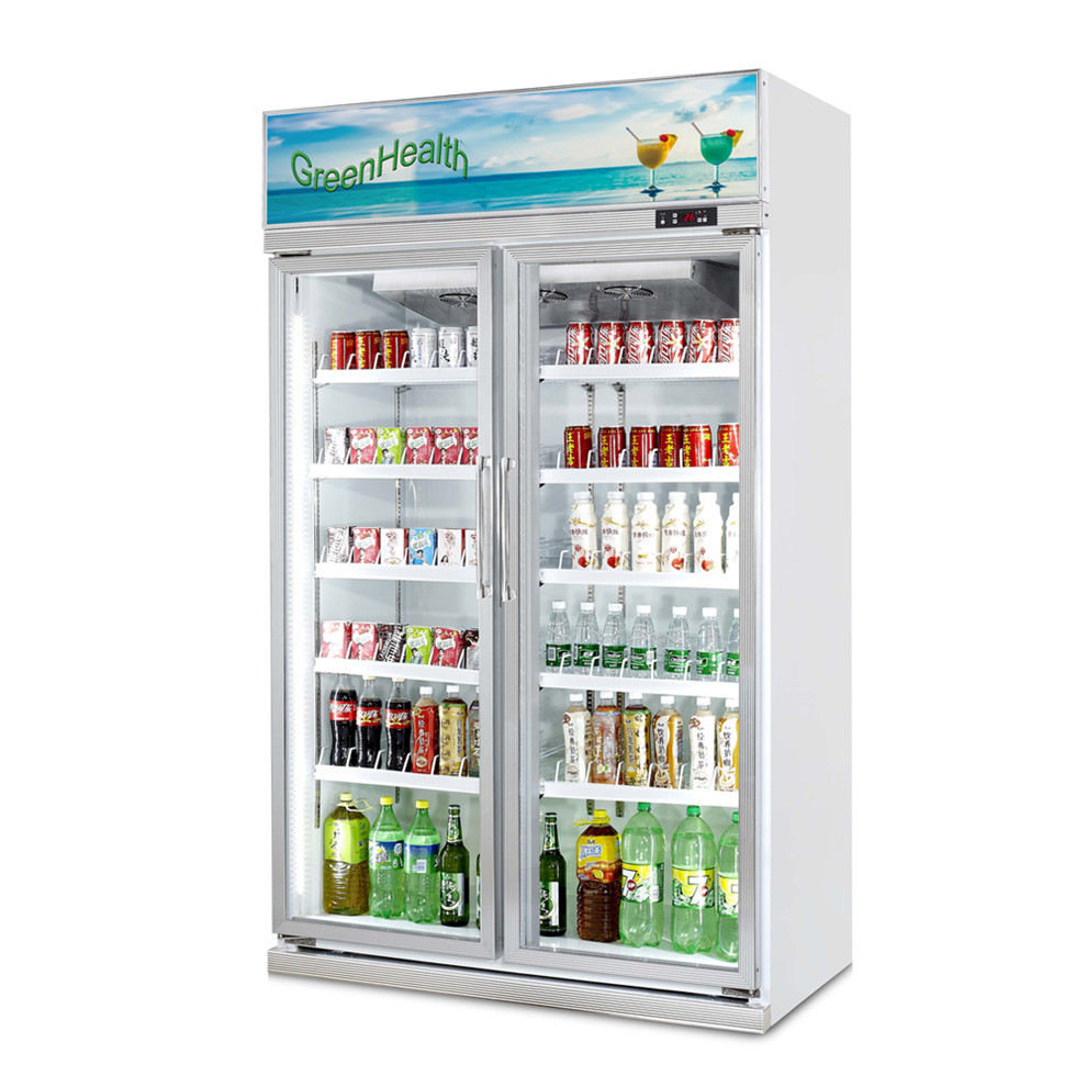 رفوف قابلة للتعديل زجاج باب فريزر المشروبات عرض برودة / المشروبات عرض الثلاجة
