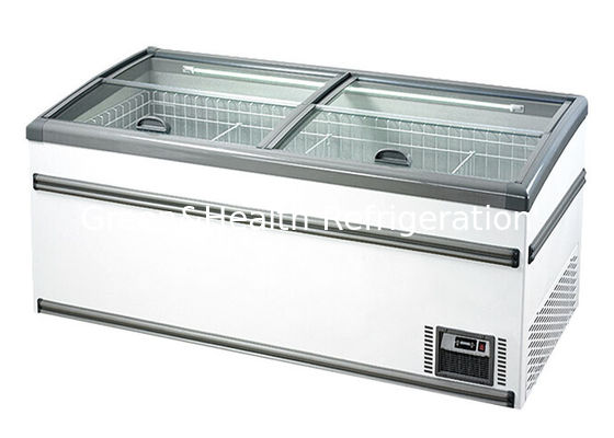 2.1M وايت الجزيرة المجمد اللحوم عداد عرض الفريزر للسوبر ماركت