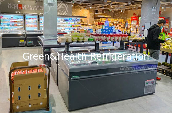 الصدر ديب آيلاند فريزر عرض تجاري علوي منزلق باب زجاجي التوصيل في