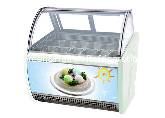 12 14 16 Flavours Ice Cream Display Cabinet Case For Gelato Store الفولاذ المقاوم للصدأ
