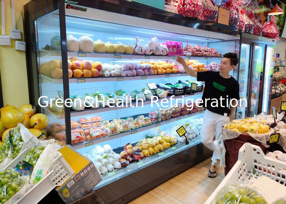 3600W منخفض الضوضاء التجاري عرض الفريزر Multideck Open مشروبات الحليب عرض الثلاجة لمتجر