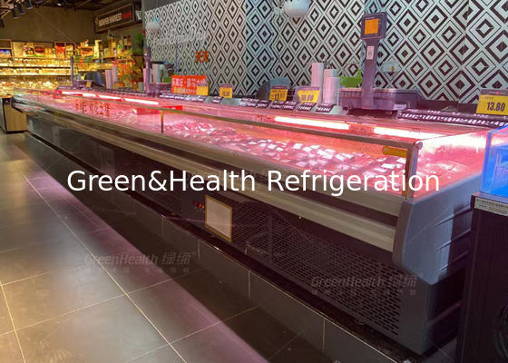 عرض فريزر عرض اللحم البقري الطازج ذو درجة الحرارة الواحدة لمتجر اللحوم