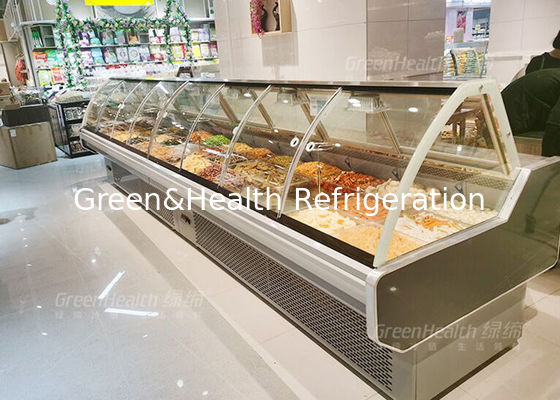ثلاجة عرض كبيرة الحجم للطعام ديلي مع باب انزلاقي 4 عجلات عالمية
