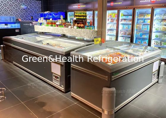 ثلاجة عرض تجارية لون رمادي 2.5 متر بسعة 1040 لتر من الزجاج المقسى