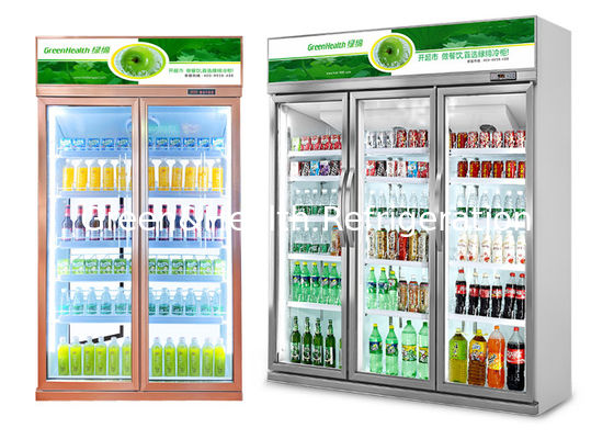 تجارية مستقيمة البيرة بارد أبواب الزجاج مزدوجة الكوكا الباردة العرض الثلاجة