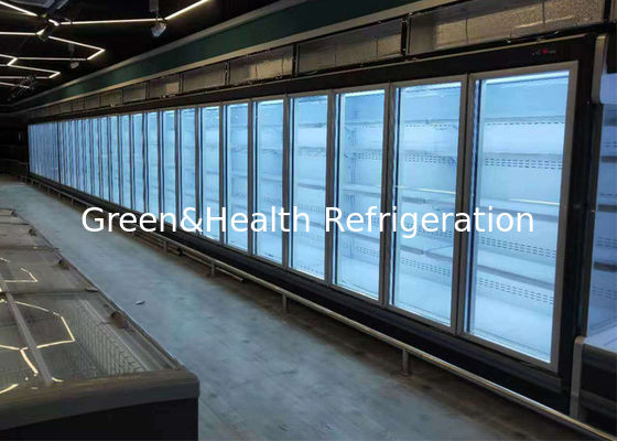 5 رف متعدد الطوابق المفتوحة المبرد الخضروات الفاكهة زجاج الباب عرض البضائع