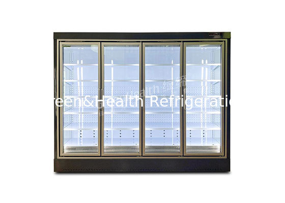 التحكم الكهربائي التجاري المفتوح المبرد مع باب زجاجي للمتجر