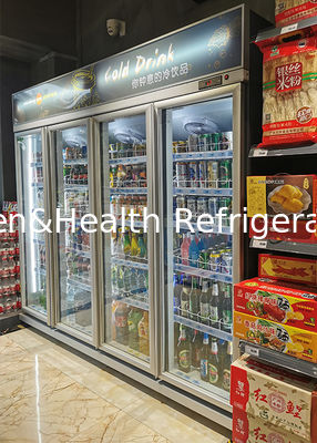 الثلاجات ذات الأبواب المزدوجة المرتفعة للأسواق الصغيرة