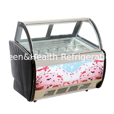 12 وعاءات لون رمادي إيطالي غلاطو عرض مجمد للمحلات الثلجية