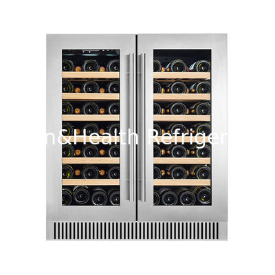 شهادة ETL الموضة المنطقة المزدوجة SS باب الزجاج المزدوج بارد النبيذ الأحمر مع 180L 68 زجاجات
