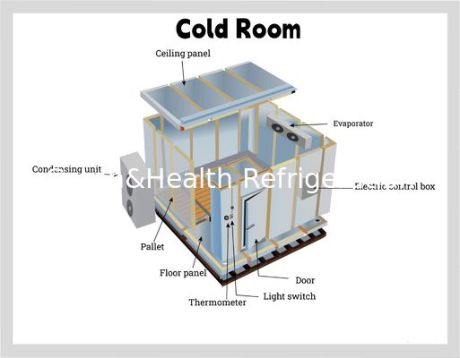لوحة PU الغذاء غرفة تخزين باردة مطعم مطبخ تجاري المشي في الثلاجة