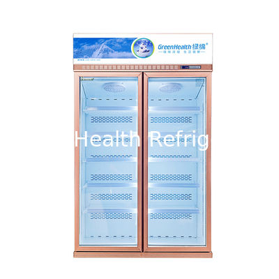 عرض المشروبات المنقولة ببابين زجاجيين مع نظام تذويب فتيل التسخين